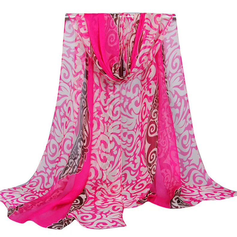 Bandana Women Printing Long Soft Wrap Scarf Ladies Shawl Georgette Scarves Scarf Luxury Fast Shipping Feida 4