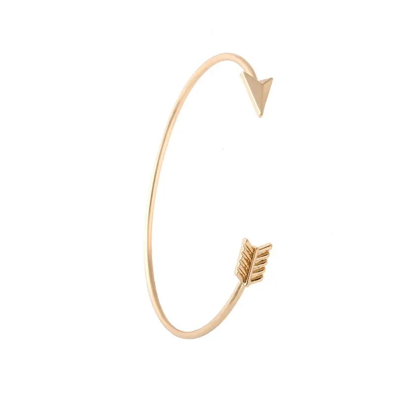 Bangle Gold Plated Adjustable Open Arrow Bracelet Bangles Wire Bangles 10Pcs-G020 1