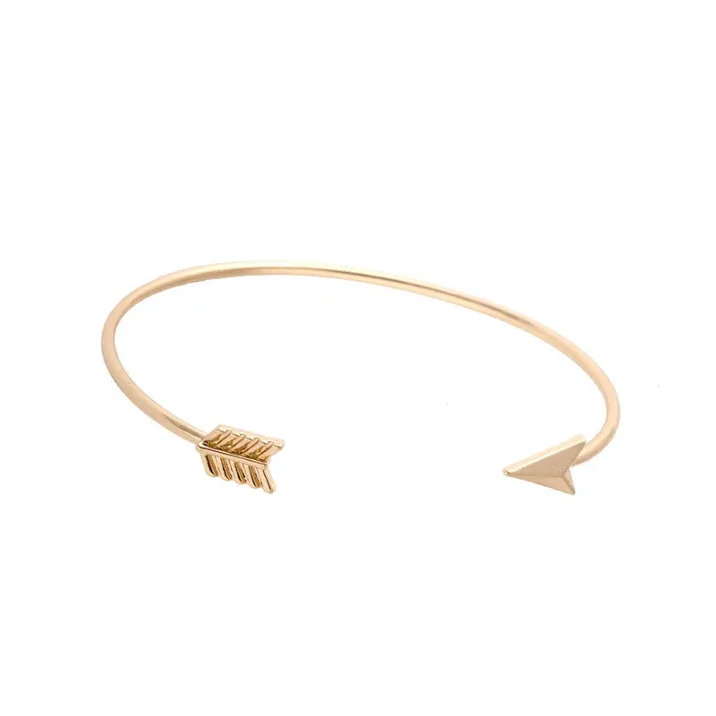 Bangle Gold Plated Adjustable Open Arrow Bracelet Bangles Wire Bangles 10Pcs-G020 2