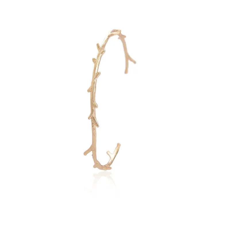 Bangles Delicate Gold And Silver Plated Simple Thornbush Branch Warp Cuff Bracelets 10Pcs-G037 1