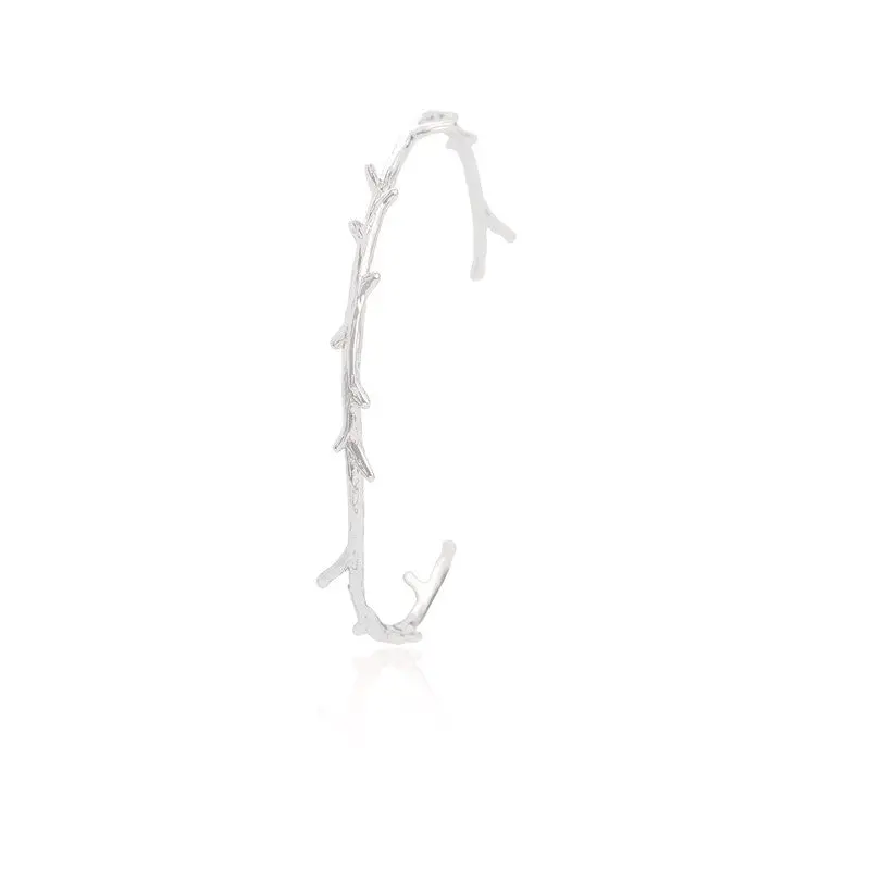 Bangles Delicate Gold And Silver Plated Simple Thornbush Branch Warp Cuff Bracelets 10Pcs-G037 2