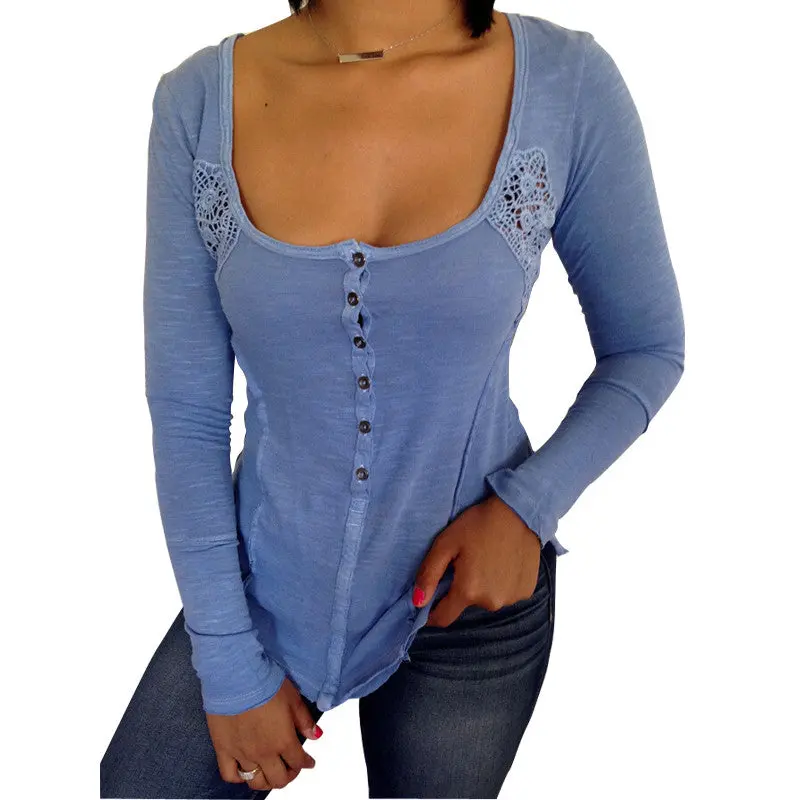 Basic T-Shirts Plus Size Women T Shirt Crochet Long Sleeve Cropped Sexy Top Tees Women Camisetas Femininas 1