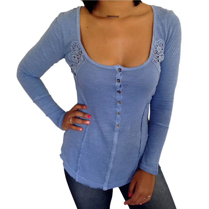 Basic T-Shirts Plus Size Women T Shirt Crochet Long Sleeve Cropped Sexy Top Tees Women Camisetas Femininas 2