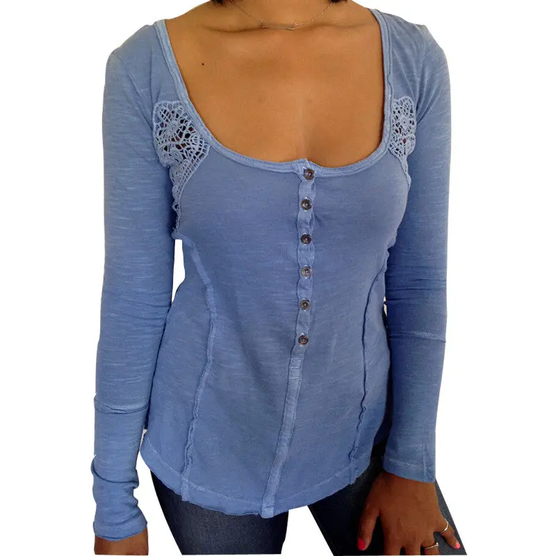Basic T-Shirts Plus Size Women T Shirt Crochet Long Sleeve Cropped Sexy Top Tees Women Camisetas Femininas 3