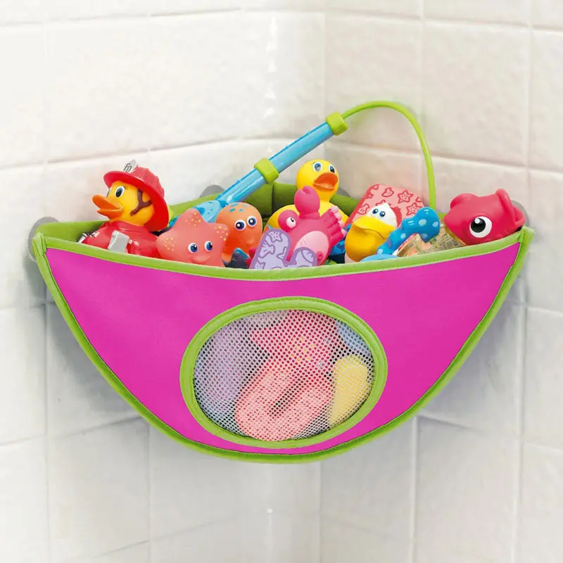 Bath Toys Organizer Storage Bin Baby Bathroom Bag Baby Kids Bath Tub Waterpro Toy Hanging Storage Bag Rose Color 1