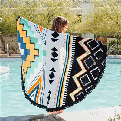 Beach Bikini Boho Women Scarf Luxury Pool Home Neck Scarves Stoles Wrap Stole Bohemian Mala Throw Roundie Carves 2