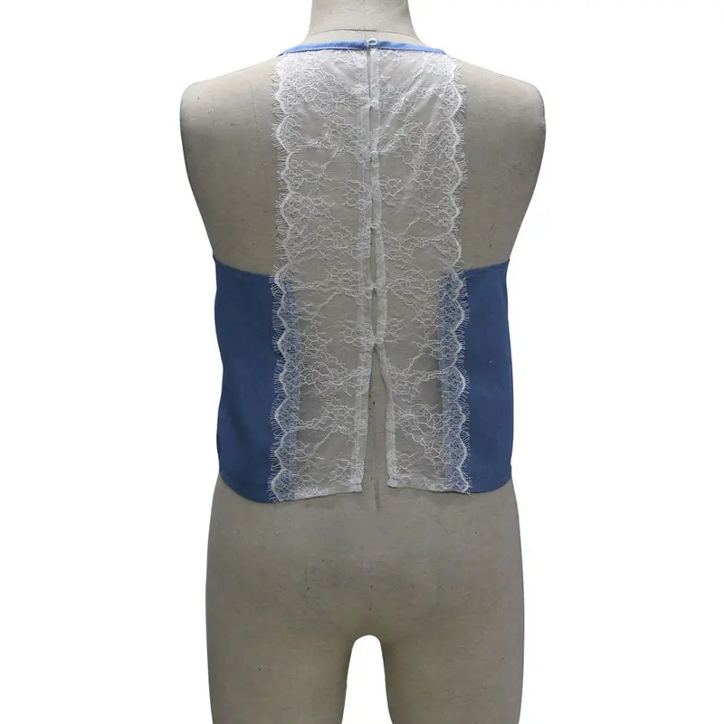 Beach Loose Women Denim Lace Vest Harness 4
