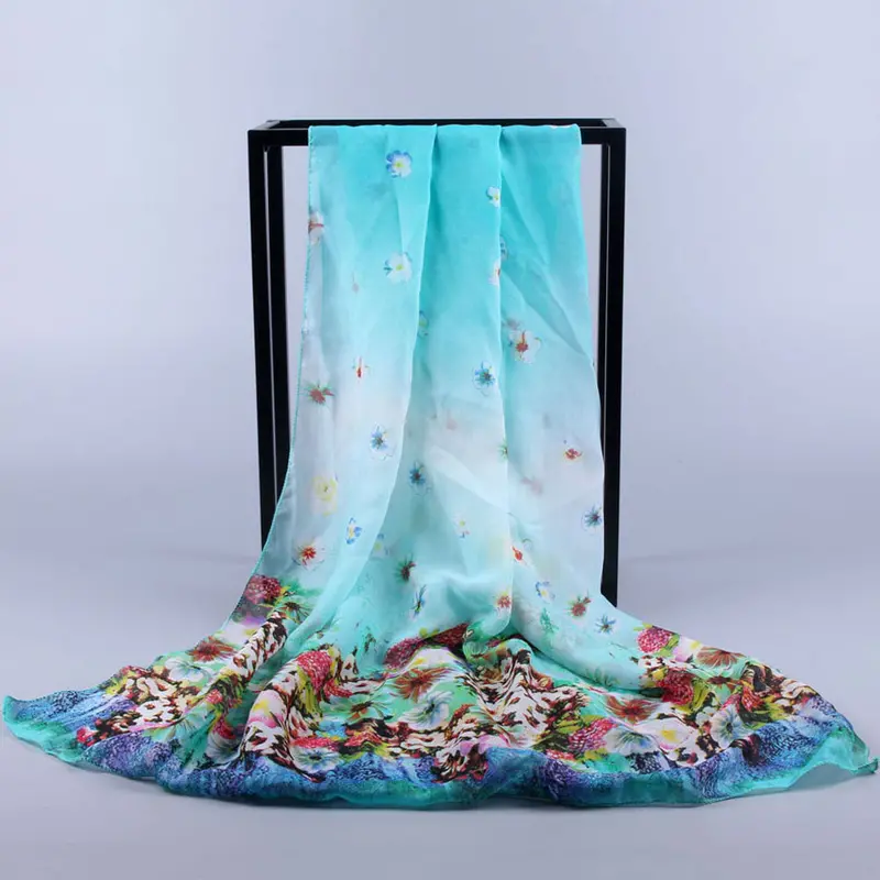 Beach Scarf Chiffon From India / Scarves Casual Shawls Women Loose Long Soft Wrap Scarfs Ladies Bufandas Hijab 1