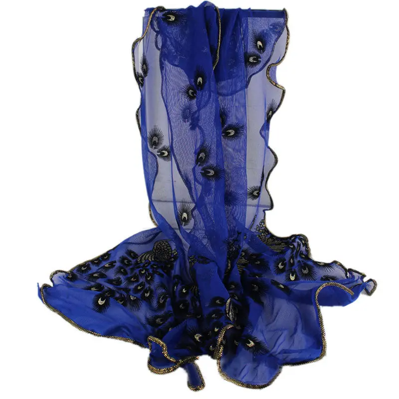 Beach Scarf From India Poncho Loose Scarves Casual Shawls Women Peacock Flower Embroidered Lace Long Soft Wrap 4