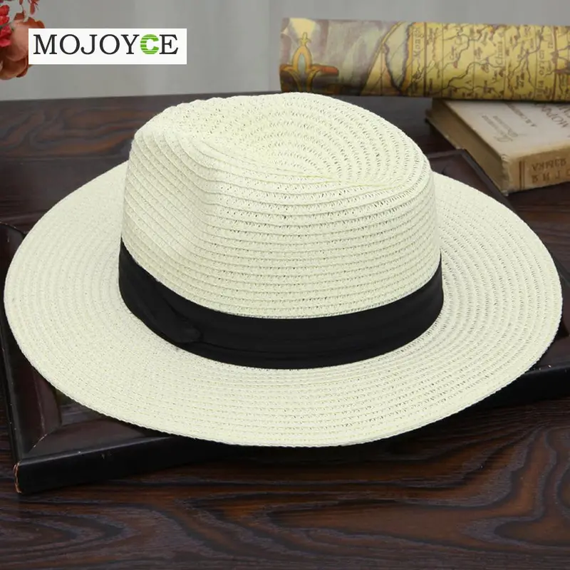 Beach Wide Brim Trilby Hats For Women Straw Hat Bucket Sun Cap Paper Straw Sun Hat 1