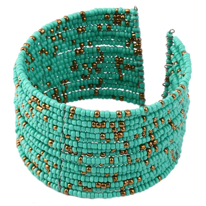 Beads Style Bracelet Opening Wide Bangle Charm Cuff Jewelry 1