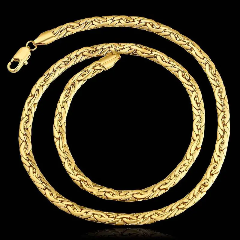 Beautiful 18K Gold Plating Collar Necklace 6M Sideways Ko Collares Populares Bijoux 2