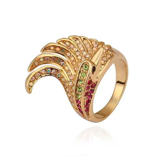 Beautiful 18K Gold Plating Engagement Ring Gold Pteris Opal Men Jewelry227 1