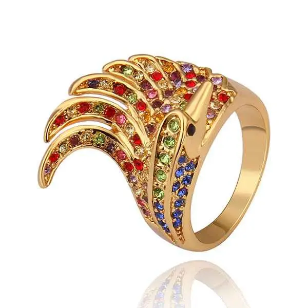 Beautiful 18K Gold Plating Engagement Ring Gold Pteris Opal Men Jewelry227 3