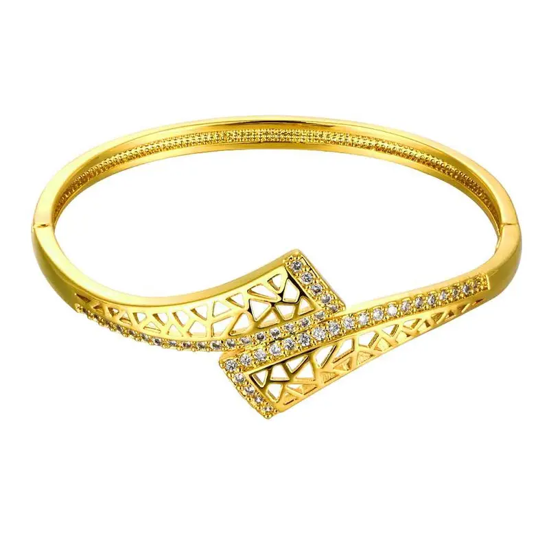 Beautiful 18K Gold Plating Hollow Geometry Men Bracelet Jewelry European Style 1