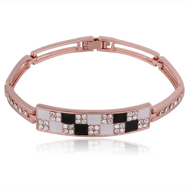 Beautiful 18K Gold Plating Pulseras Long Black And White Phase Pulseiras Joyas Hbb 53 1