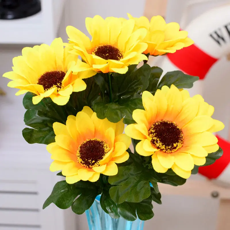 Beautiful Design Artificial Sunflower Silk Flowers Home Office Garden Decor Hand Made For Decoration 84842 1