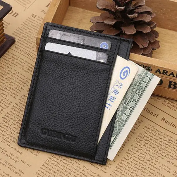 Beautiful Money Clip Ultra-Thin Mini Leather Credit Card Id Holder Money Clip Wallet 1