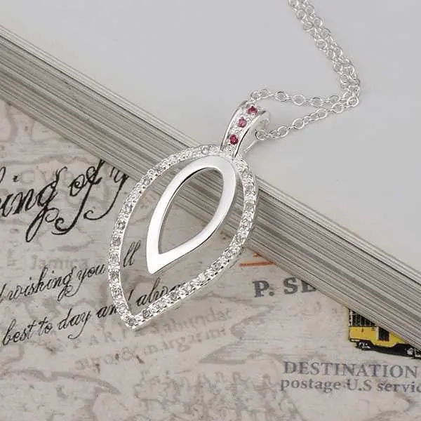 Beautiful Silver Choker Necklace Inlaid Stone Heart Gros Collier Femme Accessories173 1