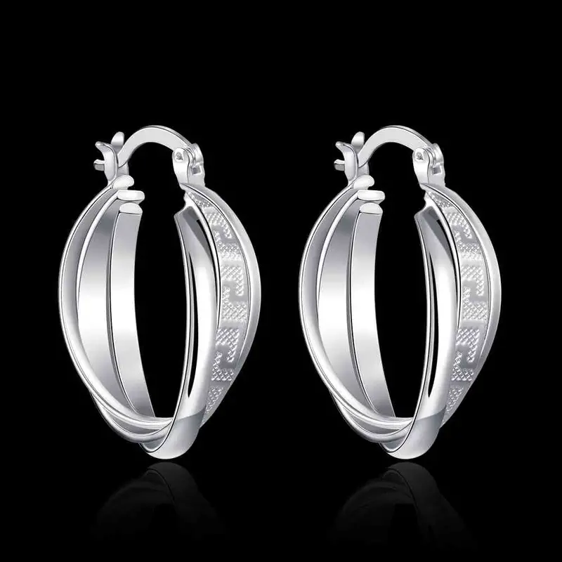 Beautiful Silver Earings Bridging Shelf Clip Brincos De Festa Bijoux Femme 672 2
