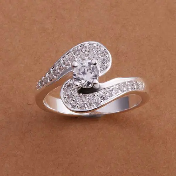 Beautiful Silver Engagement Ring Austria Crystal Anillos Bear Gift For Her 53 1
