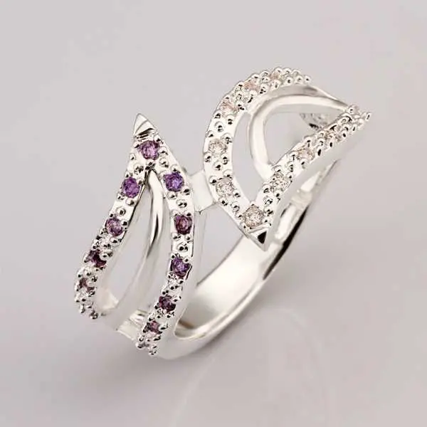 Beautiful Silver Engagement Ring Austria Crystal Anillos Bear Gift For Her 53 3