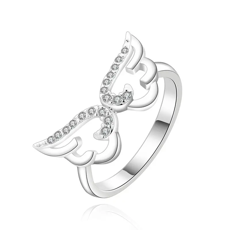 Beautiful Silver Engagement Ring Openwork Butterfly Anel Masculino Ruby Jewelry 5 3