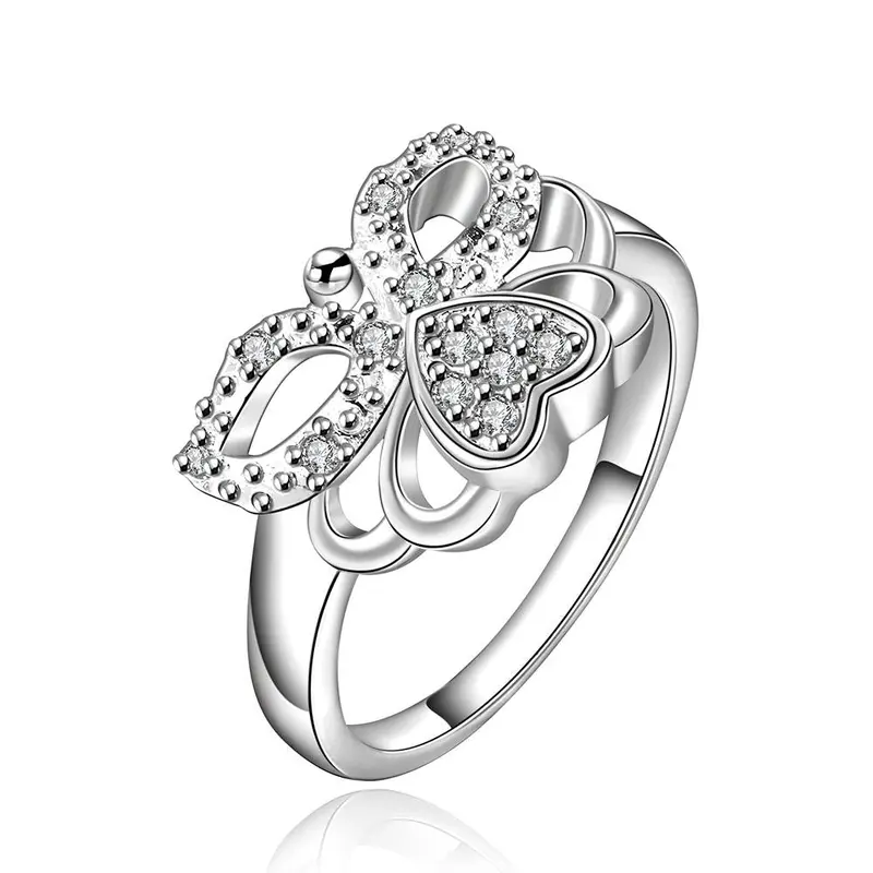 Beautiful Silver Engagement Ring Openwork Butterfly Anel Masculino Ruby Jewelry 5 4