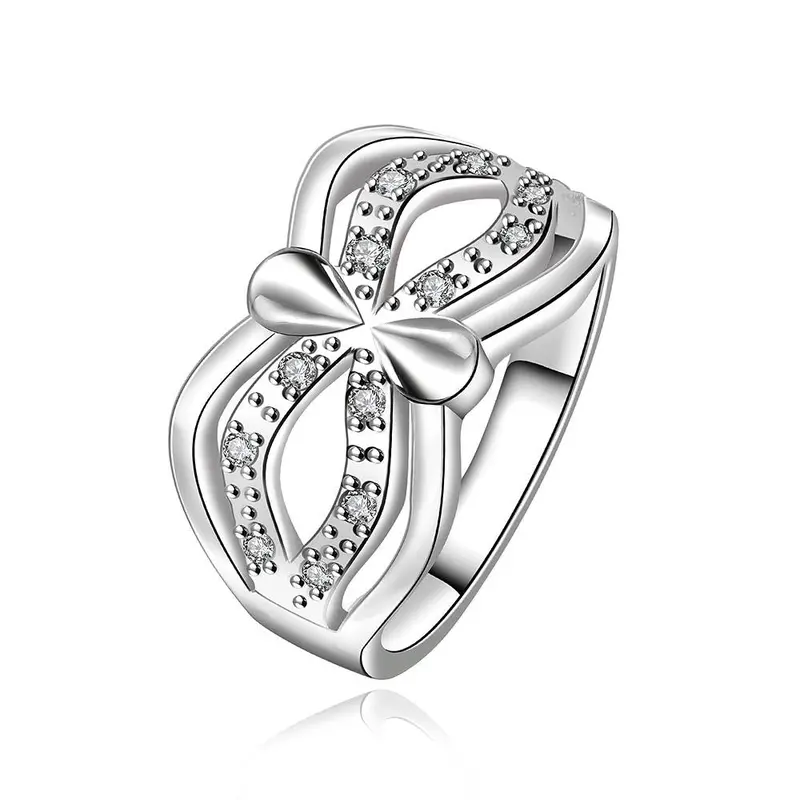 Beautiful Silver Engagement Ring Openwork Butterfly Anel Masculino Ruby Jewelry 5 6