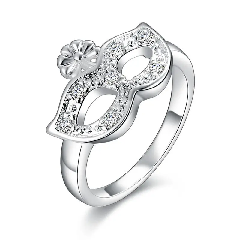 Beautiful Silver Engagement Ring Openwork Butterfly Anel Masculino Ruby Jewelry 5 7