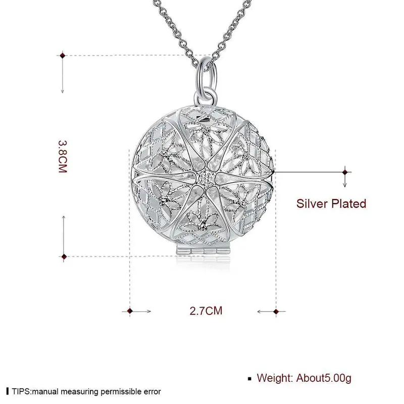 Beautiful Silver Necklaces &Amp; Pendants Net Flower Frame Collane Cp167 2
