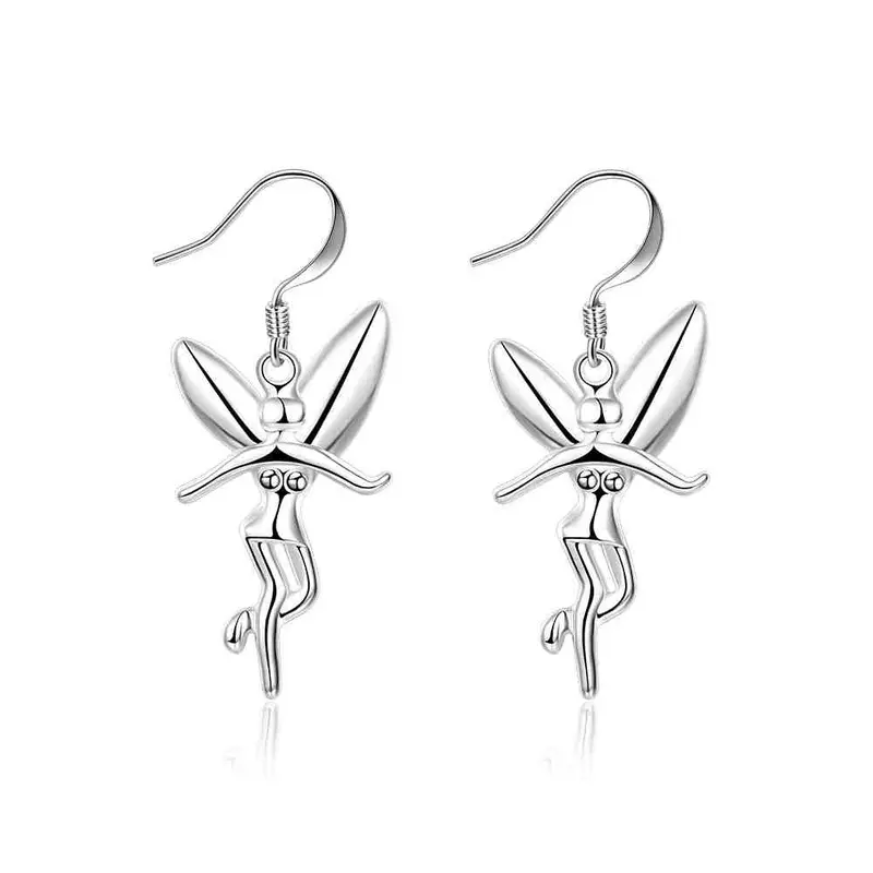 Beautiful Silver Plated Earring Angel Drop Brinco Floating Charms 1