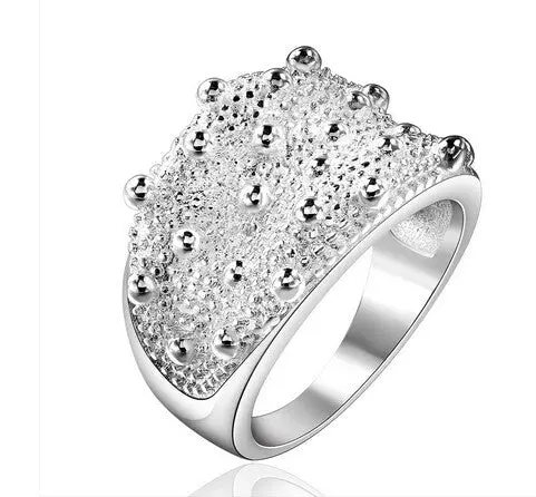 Beautiful Silver Plated Wedding Ring Sea Urchin Skin Anel 4 8 1