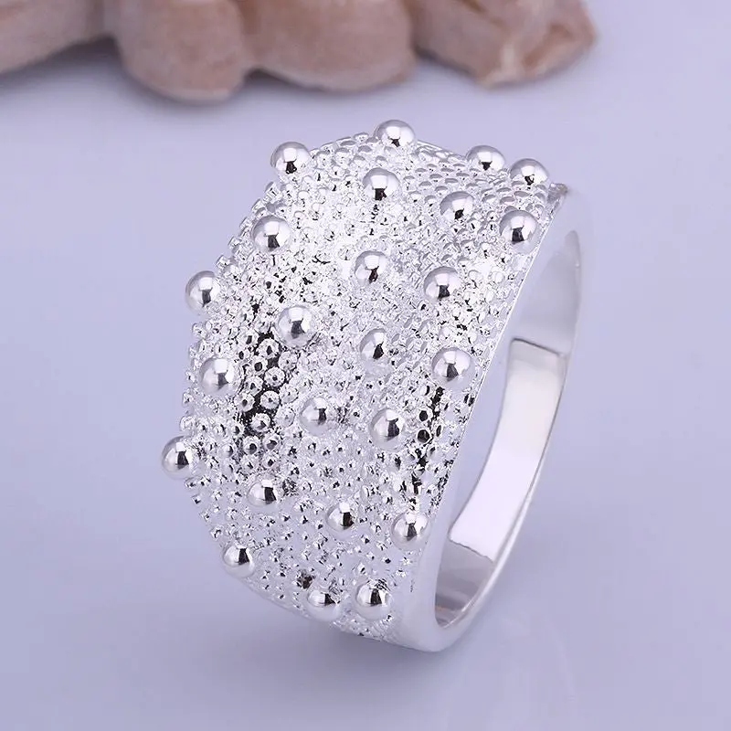 Beautiful Silver Plated Wedding Ring Sea Urchin Skin Anel 4 8 2