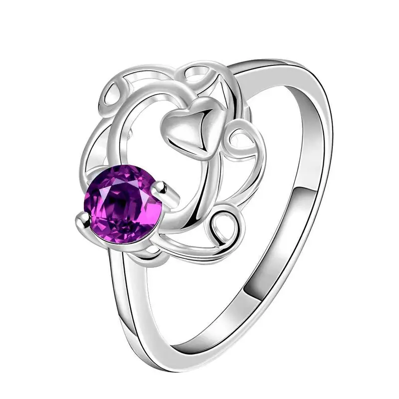 Beautiful Silver Ring Love Door Insets Bague Femme Wedding Jewelry34 11