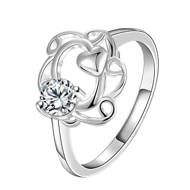 Beautiful Silver Ring Love Door Insets Bague Femme Wedding Jewelry34 12