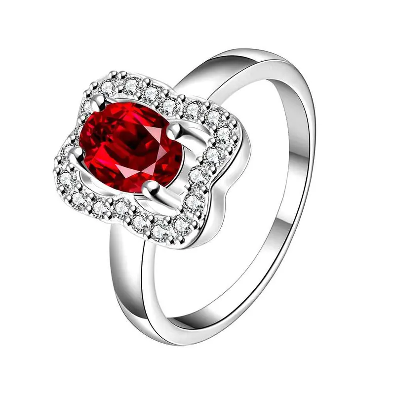 Beautiful Silver Ring Love Door Insets Bague Femme Wedding Jewelry34 6