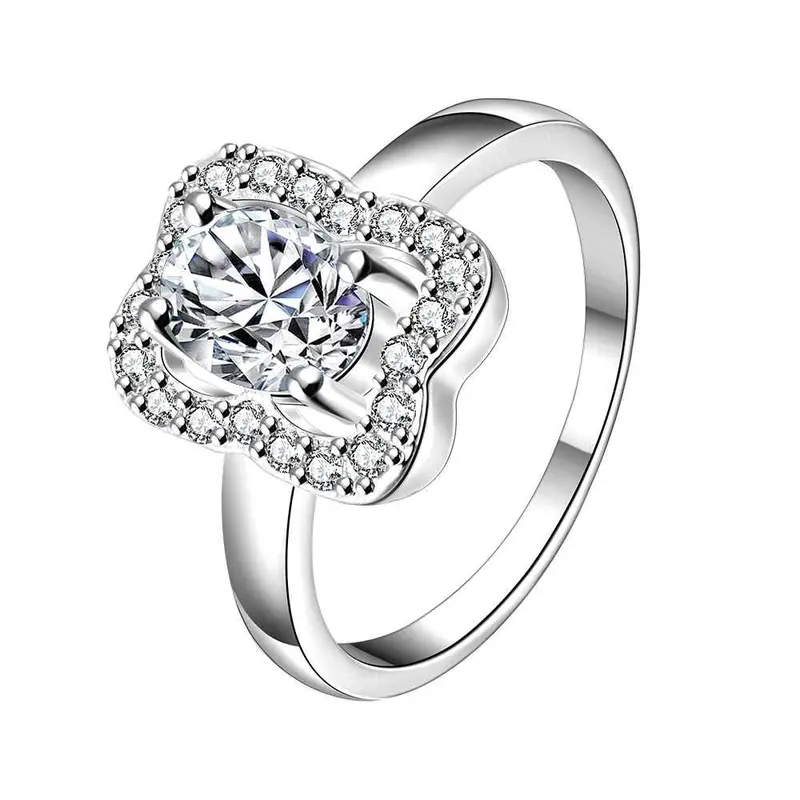 Beautiful Silver Ring Love Door Insets Bague Femme Wedding Jewelry34 9