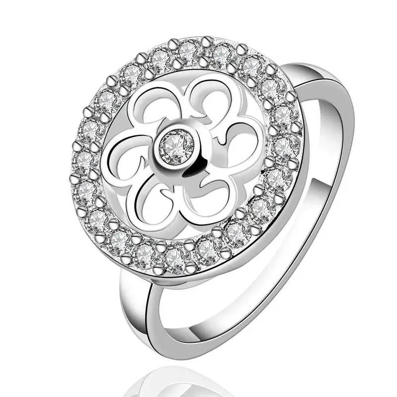 Beautiful Silver Ring Luo Sun Flower Anel Margarida 59 1