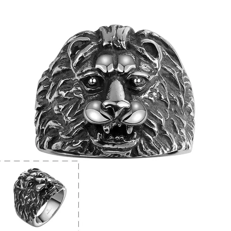 Beautiful Stainless Steel Engagement Ring Lion Aneis Collier Plastron Femme Mayar 99 1