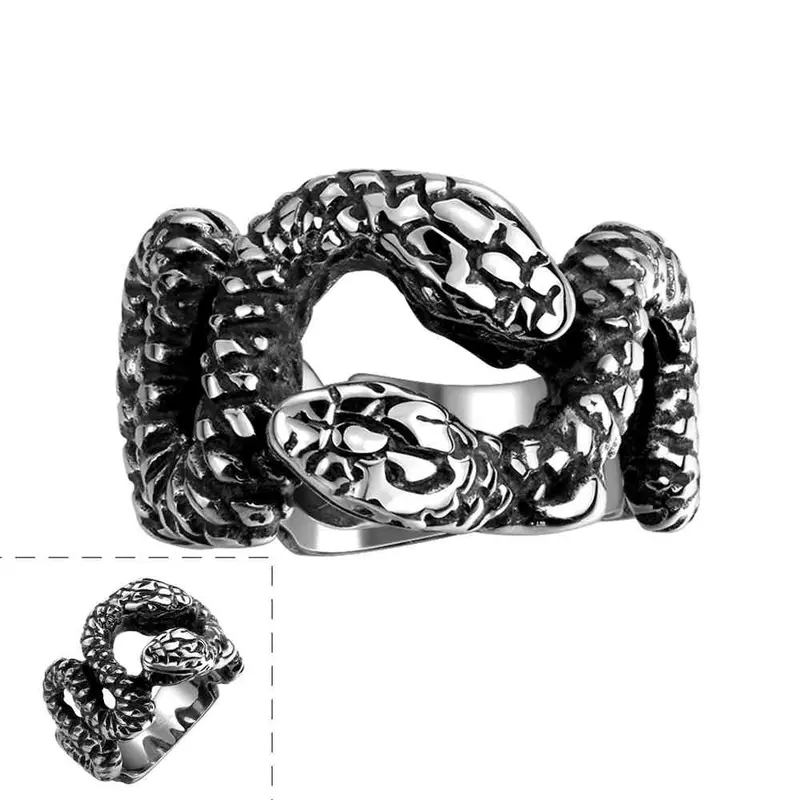 Beautiful Stainless Steel Rings Serpentine Aneis Fine Jewelry Mayar115 1