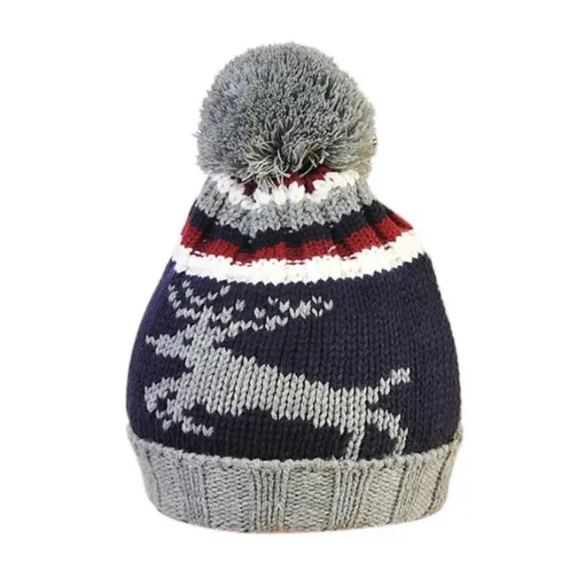 Beautiful Versatilewomen Deer Crochet Wool Ball Hat Wool Knit Beanie Warm Cap 1