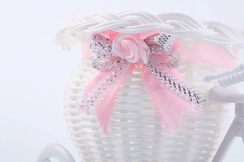 Beauty Rattan Tricycle Bike Flower Basket Vase Storage Garden Wedding Party Decoration Office Bedroom Holding Candy Gift 87724 1