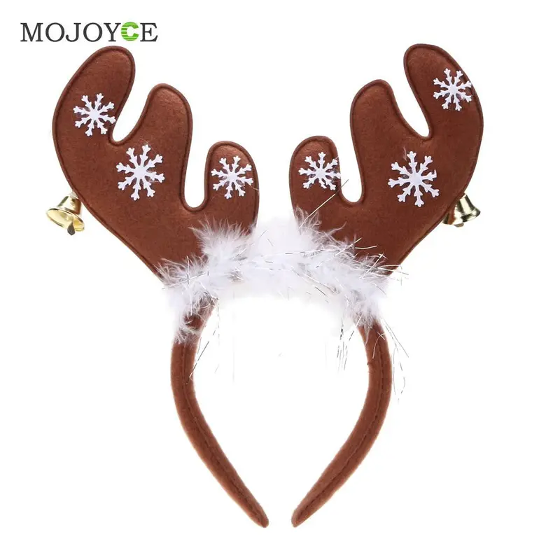 Bell Feather Hair Accessories Headband Decorations Antlers Christmas Headband Party Hairband Girls Hair Accessories 2