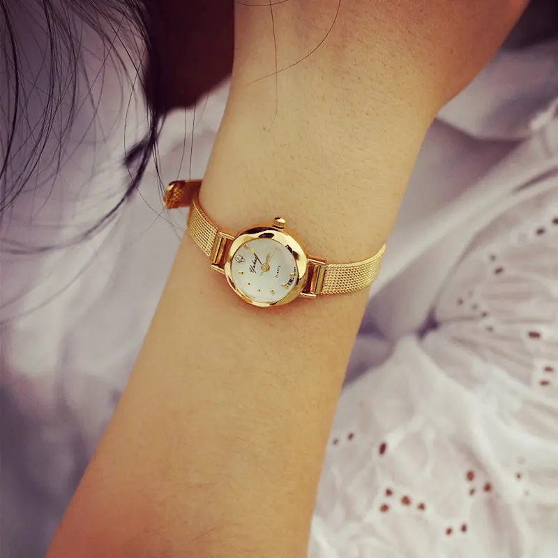 Best Deal Luxury Elegant Women Watches Imitate Diamond Dress Watch Lady's Rhinestone Gold Relogio Mesh Thin Montre 1