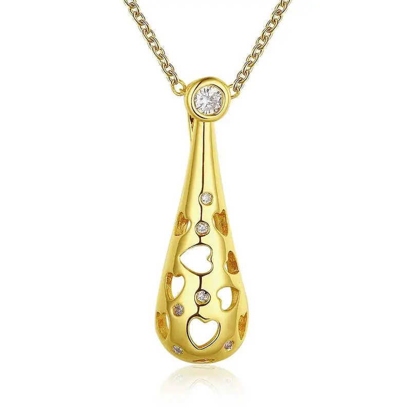 Best Friends 18K Gold Plated Necklace Men Hollow Heart Drop Collares Women Love Smtpn812 1