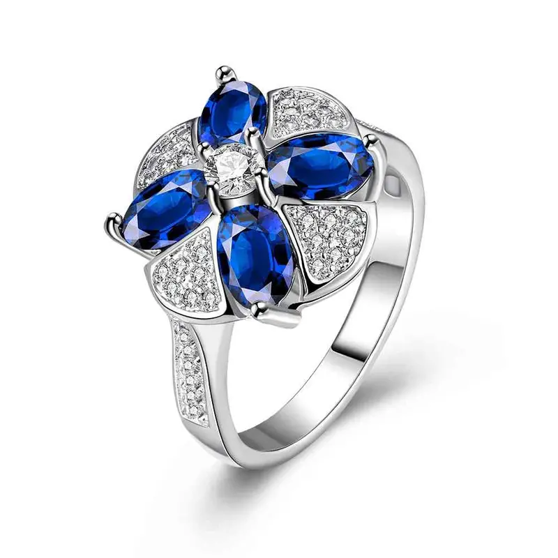 Best Friends 18K Gold Plating Rings For Men Four-Color Flowers Aliancas Jewelry177 5