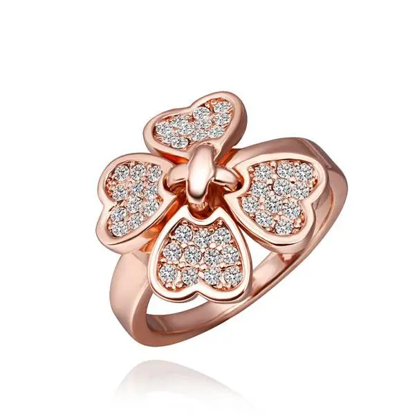 Best Friends 18K Gold Plating Wedding Ring Four Flower Colorful Anel De Ouro Joyas214 3
