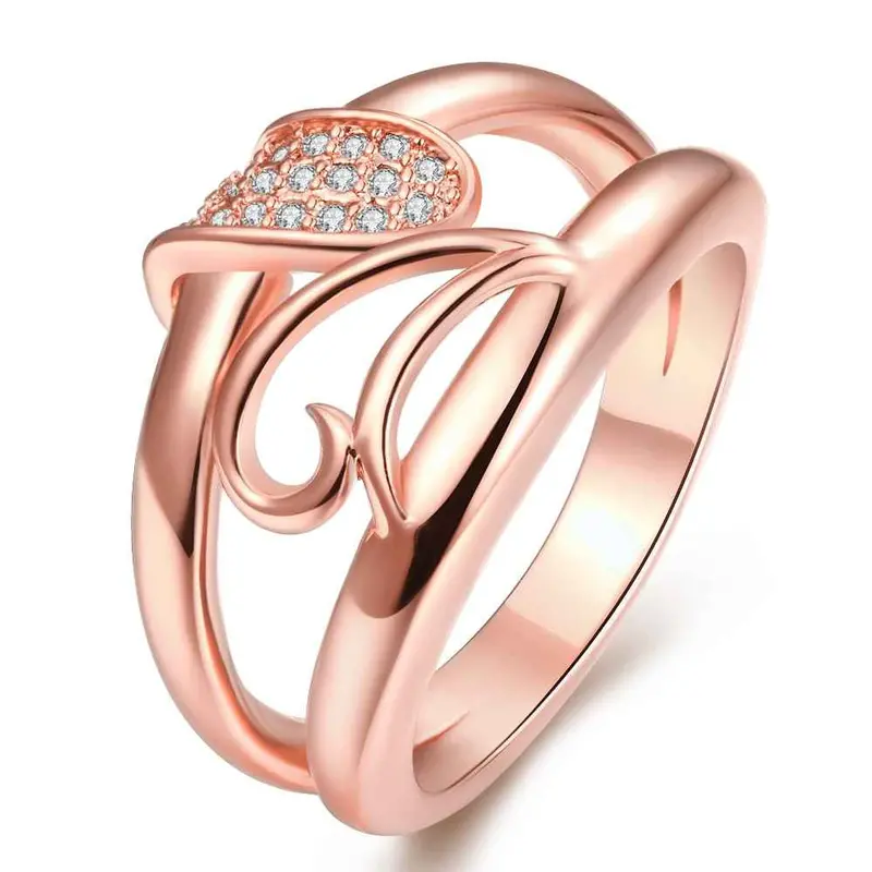 Best Friends 18K Gold Plating Wedding Rings Peacock Head Inlaid Crystal Bague Femme Ruby Jewelry31 14