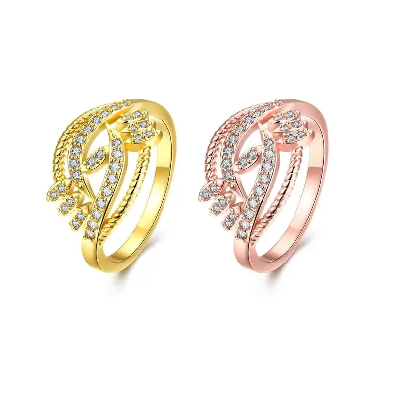 Best Friends 18K Gold Plating Wedding Rings Peacock Head Inlaid Crystal Bague Femme Ruby Jewelry31 16